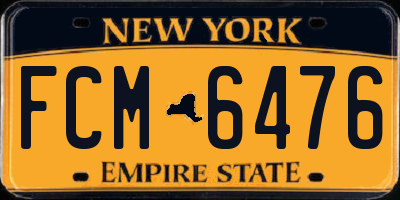 NY license plate FCM6476