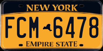 NY license plate FCM6478