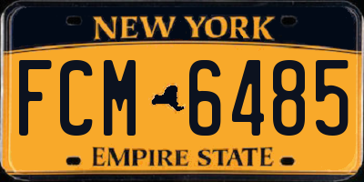 NY license plate FCM6485