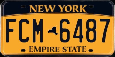 NY license plate FCM6487