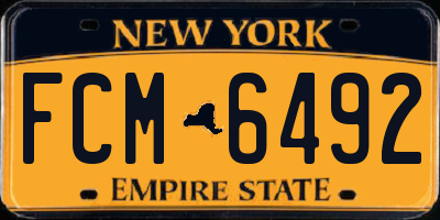 NY license plate FCM6492