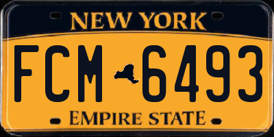 NY license plate FCM6493