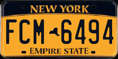 NY license plate FCM6494