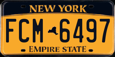 NY license plate FCM6497