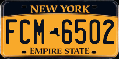 NY license plate FCM6502