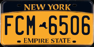 NY license plate FCM6506