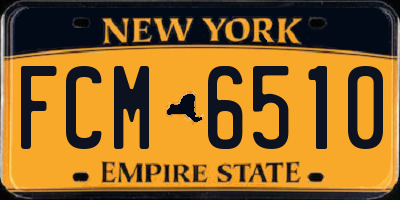 NY license plate FCM6510