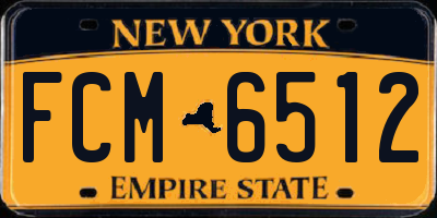 NY license plate FCM6512