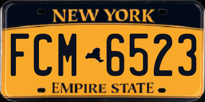 NY license plate FCM6523