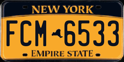 NY license plate FCM6533