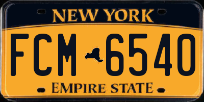 NY license plate FCM6540