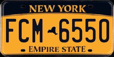 NY license plate FCM6550