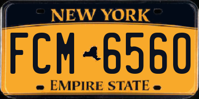 NY license plate FCM6560