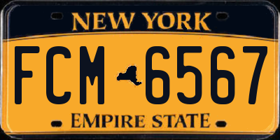 NY license plate FCM6567
