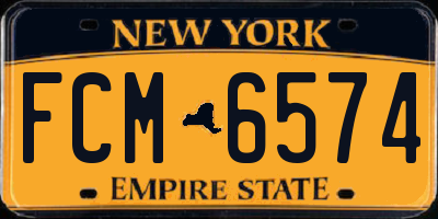 NY license plate FCM6574