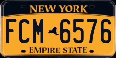 NY license plate FCM6576