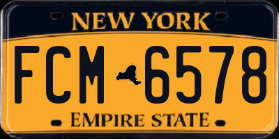 NY license plate FCM6578