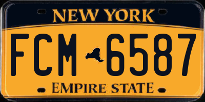 NY license plate FCM6587