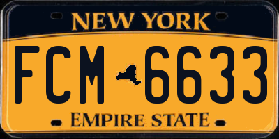 NY license plate FCM6633