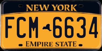 NY license plate FCM6634