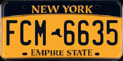 NY license plate FCM6635