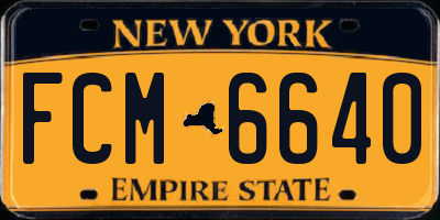 NY license plate FCM6640