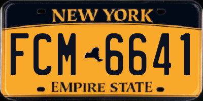 NY license plate FCM6641