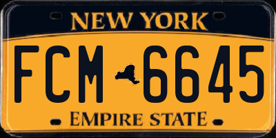 NY license plate FCM6645