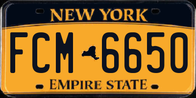 NY license plate FCM6650