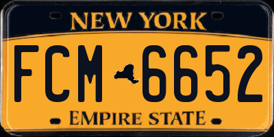 NY license plate FCM6652