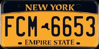 NY license plate FCM6653