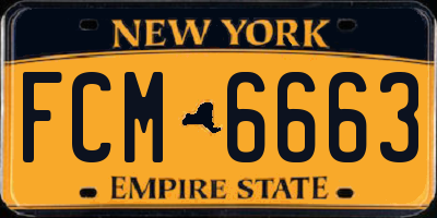 NY license plate FCM6663
