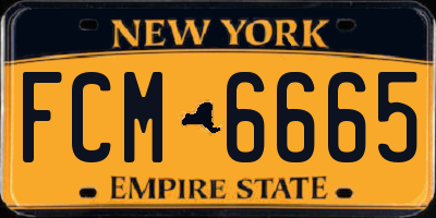 NY license plate FCM6665