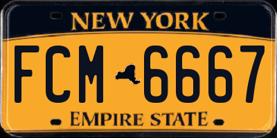 NY license plate FCM6667
