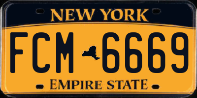 NY license plate FCM6669