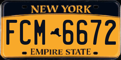 NY license plate FCM6672
