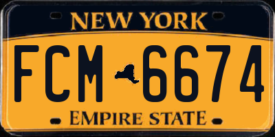 NY license plate FCM6674