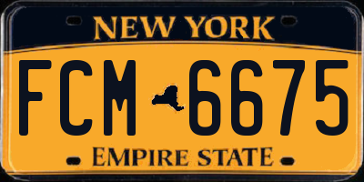 NY license plate FCM6675