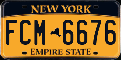 NY license plate FCM6676
