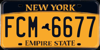 NY license plate FCM6677