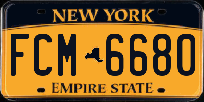 NY license plate FCM6680