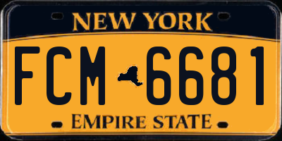 NY license plate FCM6681