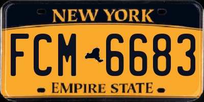 NY license plate FCM6683