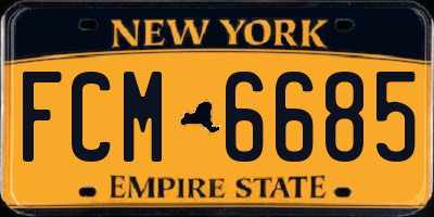 NY license plate FCM6685