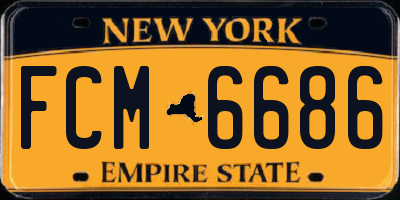 NY license plate FCM6686