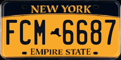 NY license plate FCM6687