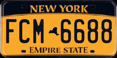 NY license plate FCM6688
