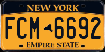 NY license plate FCM6692