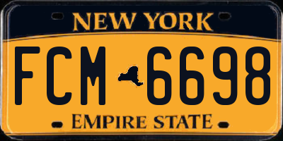 NY license plate FCM6698