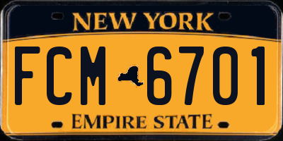 NY license plate FCM6701